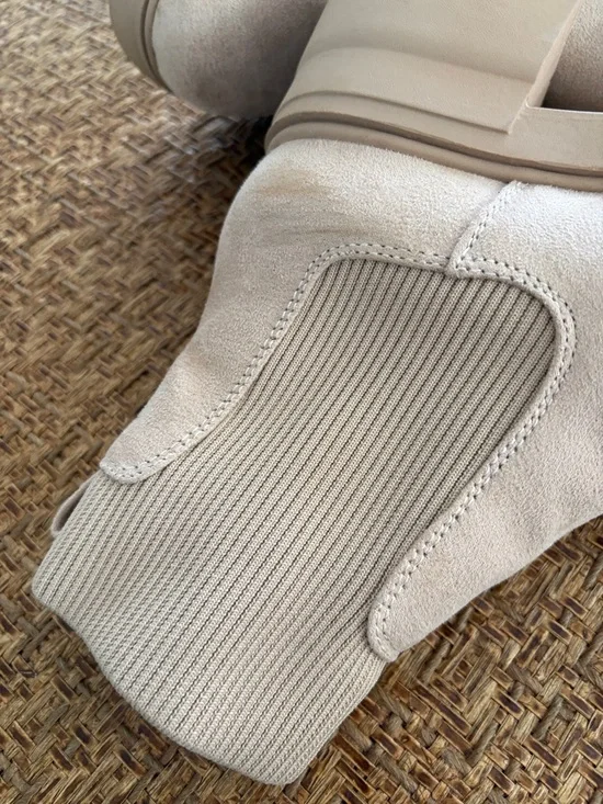 Neutral Beige Chelsea Booties with Stretch Panel - Picture 6 of 7